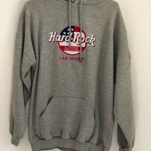 Vintage Hard Rock Hotel Las Vegas Hooded Sweatshirt Size:L Grey in color